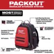 Milwaukee PACKOUT 10.3 in. W X 19 in. H Ballistic Nylon Backpack Tool Bag 48 pocket Black/Red 1 pc