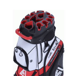 ASK ECHO T-Lock Golf Cart Bag with 14 Way Organizer Divider Top, Premium Cart Bag with Handles and Rain Cover for Men, White