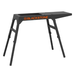 Blackstone 5013 Collapsible 17” and 22” Tabletop Griddle Stand with Adjustable Legs and a Removable Side Shelf, Powder Coated Steel, Black