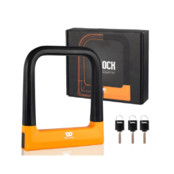 ICOCOPRO Anti Theft Heavy Duty Bicycle U Lock with 3 Keys, 18.76mm, Black, 5.32 in Width Inside Dimension