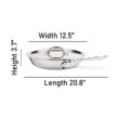 All-Clad D3 3-Ply Stainless Steel Fry Pan 12 Inch, Induction, Oven Broiler Safe 500F, Lid Safe 350F, Silver