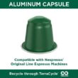 Cafe La Llave Espresso Capsules, 80-Count Aluminum Recyclable Pods, Intensity 11, Compatible with Original Nespresso Machines