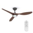 Roomratv Ceiling Fans with Lights and Remote, 52 Inch Large Airflow Indoor Ceiling Fans, Dark Woodgrain