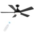 Autoday 52 Inch Ceiling Fans with Lights and Remote - Black Ceiling Fan with Light