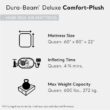 INTEX 64417ED Dura-Beam Deluxe Comfort-Plush High - Rise Air Mattress – 22in Bed Height – 600lb Weight Capacity, Grey