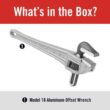 RIDGID 31125 Model 18 Aluminum Offset Pipe Wrench, 18-inch Plumbing Wrench