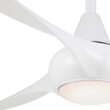 Minka Aire Light Wave Modern White Ceiling Fan 52" with Remote Control