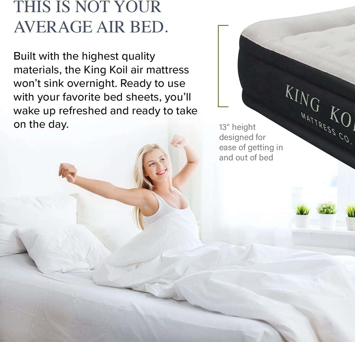 King Koil Luxury Plush Pillow Top Queen Size Air Mattress with Built-in High-Speed Pump King Koil Luxury Plush Pillow Top Queen Size Air Mattress with Built-in High-Speed Pump - Image 5