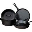Lodge Seasoned Cast Iron 5 Piece Bundle. 10.5