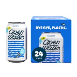 Open Water Still 12oz cans (2 cases, 24 cans) - Sustainable Aluminum Canned Still Water With Electrolytes