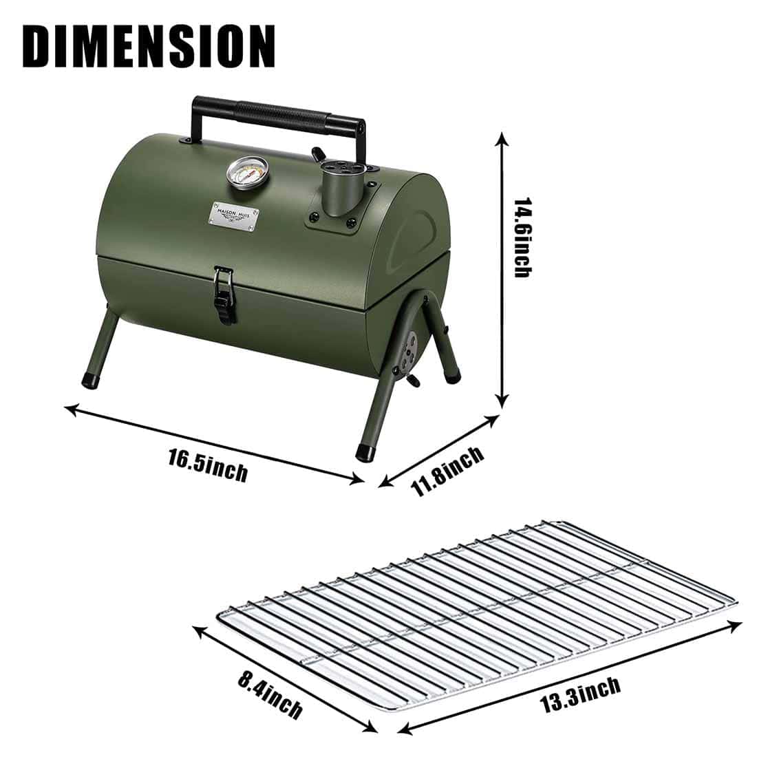 MAISON HUIS Adjustable Portable Charcoal Grill Multi-functional Metal Small BBQ Smoker for Outdoor Hiking Picnic (Green) MAISON HUIS Adjustable Portable Charcoal Grill Multi-functional Metal Small BBQ Smoker for Outdoor Hiking Picnic (Green) - Image 6