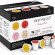 Bestpresso Coffee, Variety Pack Single Serve K-Cup Pods, 96 Count. Includes Breakfast, Colombian, Donut and Italian 8 Packs Of 12 Cups