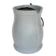 FCMP Outdoor Catalina 45 Gallon Rain Water Barrel Catcher System with Flat Back for Watering Outdoor Plants, Light Granite