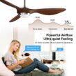 reiga 52 Inch ETL Listed High CFM Quiet DC Motor Smart Ceiling Fans with Lights Remote Control
