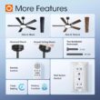 addlon Ceiling Fans with Lights, 52 inch Black Ceiling Fan with Light and Remote Control