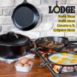 Lodge Seasoned Cast Iron 5 Piece Bundle. 10.5" Griddle, 8" Skillet, 10.25" Skillet, 10.25" Dutch Oven, and 10.25" Lid,Black