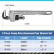 DURATECH 3-Piece Heavy Duty Aluminum Straight Pipe Wrench Set