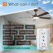 addlon Ceiling Fans with Lights, 52 inch Black Ceiling Fan with Light and Remote Control