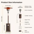 EAST OAK 48,000 BTU Patio Heater for Outdoor Use With Round Table Design, Double-Layer Stainless Steel Burner and Wheels