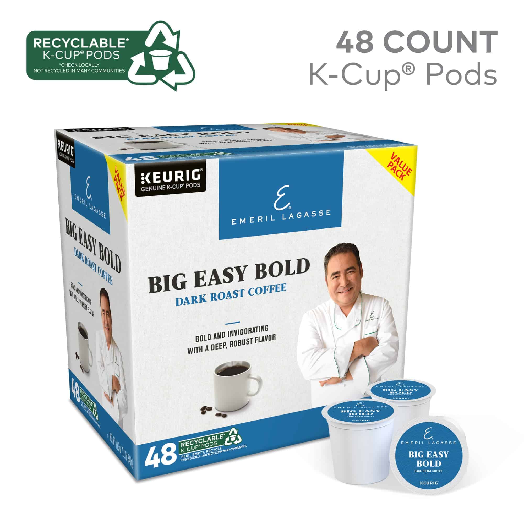 Emeril Big Easy Bold Single-Serve Keurig K-Cup Pods, Dark Roast Coffee Pods, 48 Count Emeril Big Easy Bold Single-Serve Keurig K-Cup Pods, Dark Roast Coffee Pods, 48 Count - Image 12