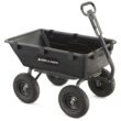 Gorilla Carts 6 Cu Ft Poly Yard Dump Cart and Utility Wagon, Steel Frame, 1200 Pound Heavy Duty Capacity, Black