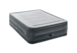 INTEX 64417ED Dura-Beam Deluxe Comfort-Plush High-Rise Air Mattress – 22in Bed Height – 600lb Weight Capacity, Grey