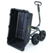 Gorilla Carts 6 Cu Ft Poly Yard Dump Cart and Utility Wagon, Steel Frame, 1200 Pound Heavy Duty Capacity, Black