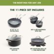 GreenPan Valencia Pro Hard Anodized 11 Piece Cookware Pots and Pans Set, Dishwasher & Oven Safe, Gray