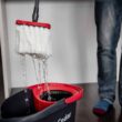 O-Cedar EasyWring Microfiber Spin Mop, Bucket Floor Cleaning System, Red, Gray