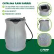 FCMP Outdoor Catalina 45 Gallon Rain Water Barrel Catcher System with Flat Back for Watering Outdoor Plants, Light Granite