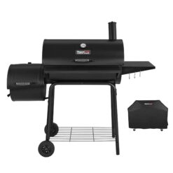 Royal Gourmet CC1830SC Charcoal Grill Offset Smoker with Cover, 811 Square Inches, Black