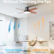 Dreo Ceiling Fans with Lights, 44'' Low Profile Black Ceiling Fan with Remote Control for Bedroom