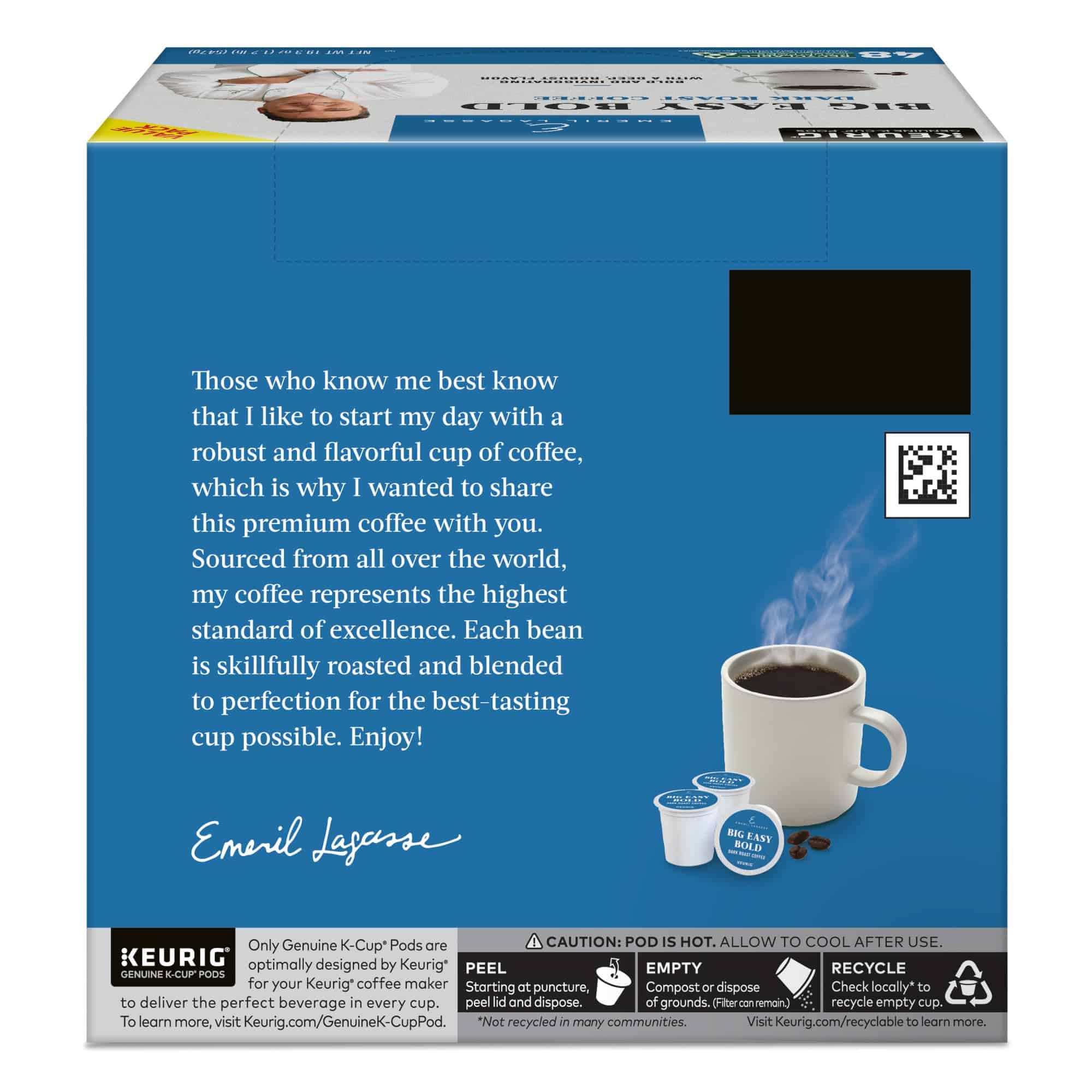 Emeril Big Easy Bold Single-Serve Keurig K-Cup Pods, Dark Roast Coffee Pods, 48 Count Emeril Big Easy Bold Single-Serve Keurig K-Cup Pods, Dark Roast Coffee Pods, 48 Count - Image 2