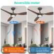 Roomratv Ceiling Fans with Lights and Remote, 52 Inch Large Airflow Indoor Ceiling Fans, Dark Woodgrain