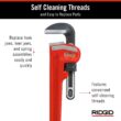 RIDGID 31035 Heavy-Duty Straight Pipe Wrench, 36" Sturdy Plumbing Wrench with Self Cleaning Threads and Hook Jaws, Red