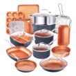 Gotham Steel 20 Pc Pots and Pans Set, Bakeware Set, Ceramic Cookware Set for Kitchen