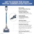 Shark HZ2002 Vertex Ultralight Corded Stick DuoClean PowerFins & Self-Cleaning Brushroll, Cobalt Blue