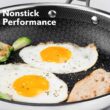 SNOWCLAD Pots and Pans set non stick, 10 pcs Hybrid Stainless Steel Cookware Sets, non stick Frying Pans