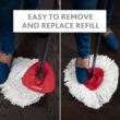 O-Cedar EasyWring Microfiber Spin Mop, Bucket Floor Cleaning System, Red, Gray