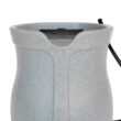 FCMP Outdoor Catalina 45 Gallon Rain Water Barrel Catcher System with Flat Back for Watering Outdoor Plants, Light Granite