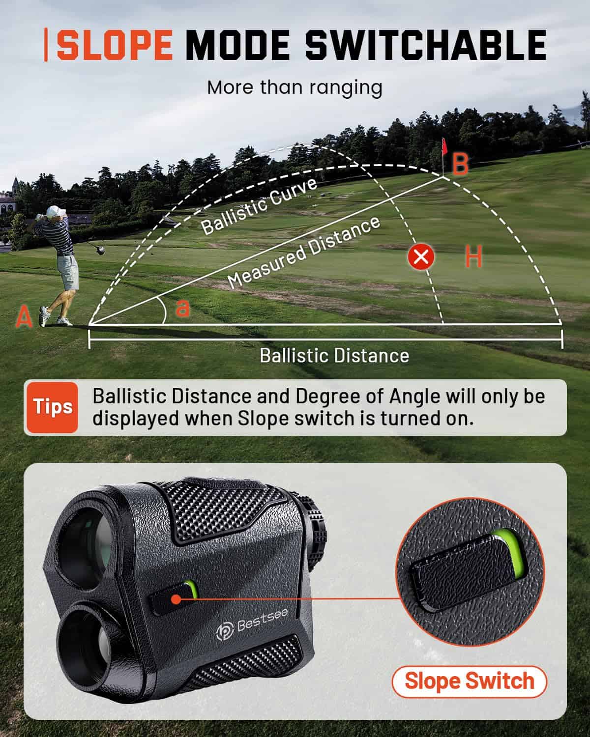 Bestsee Golf Rangefinder with Slope, 7X Magnification, USB-C Rechargeable Rangefinders Magnet Strip Bestsee Golf Rangefinder with Slope, 7X Magnification, USB-C Rechargeable Rangefinders Magnet Strip - Image 6