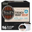 Tully's Coffee French Roast Decaf, Keurig Single-Serve K-Cup Pods, Dark Roast, 96 Count (4 Packs of 24)