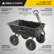 Gorilla Carts 6 Cu Ft Poly Yard Dump Cart and Utility Wagon, Steel Frame, 1200 Pound Heavy Duty Capacity, Black