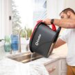 O-Cedar EasyWring Microfiber Spin Mop, Bucket Floor Cleaning System, Red, Gray