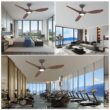 Roomratv Ceiling Fans with Lights and Remote, 52 Inch Large Airflow Indoor Ceiling Fans, Dark Woodgrain