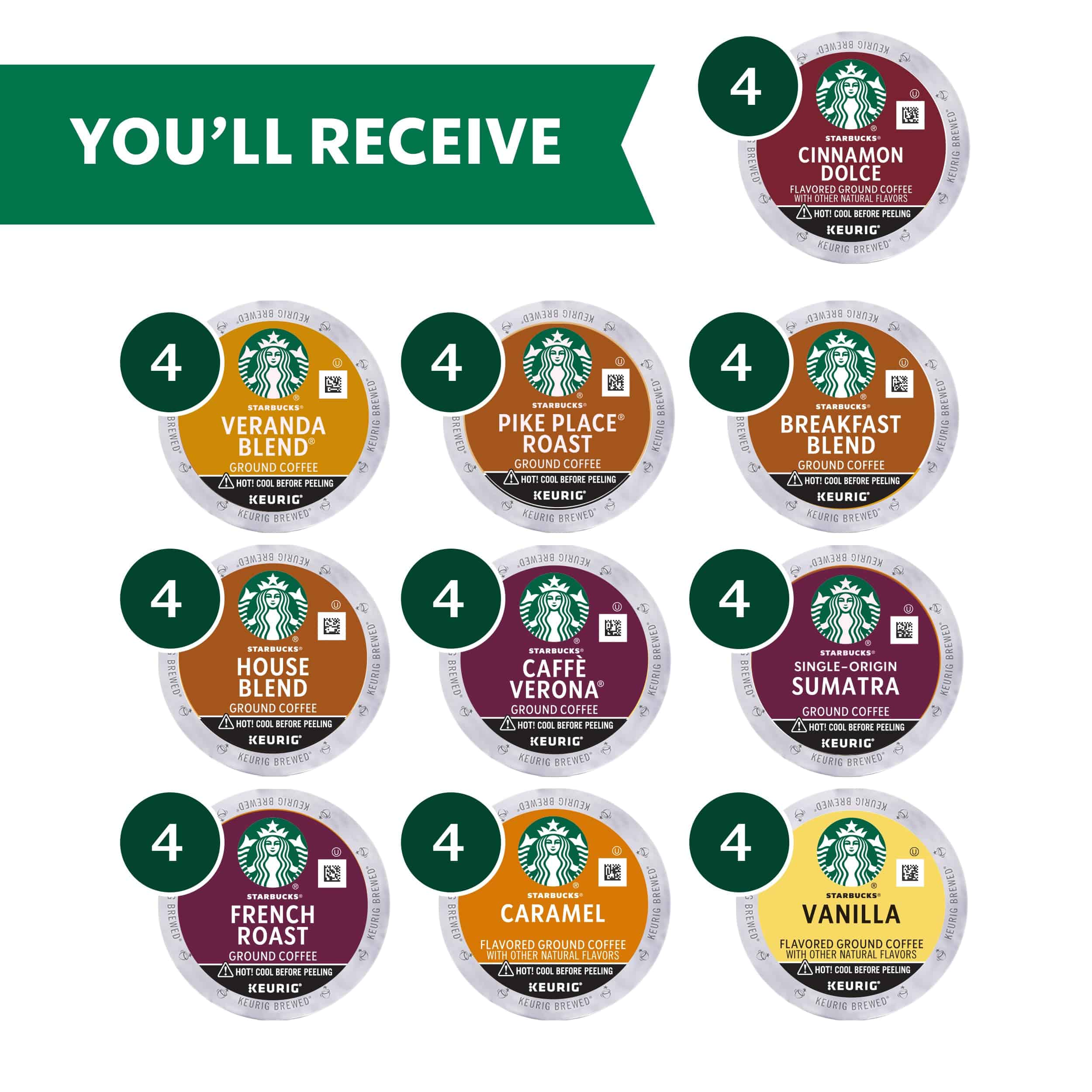 Starbucks K-Cup Coffee Pods - Starbucks Blonde, Medium, Dark Roast & Flavored Coffee - Variety Pack for Keurig Brewers - 1 box (40 pods total) Starbucks K-Cup Coffee Pods - Starbucks Blonde, Medium, Dark Roast & Flavored Coffee - Variety Pack for Keurig Brewers - 1 box (40 pods total) - Image 9