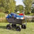 Gorilla Carts 6 Cu Ft Poly Yard Dump Cart and Utility Wagon, Steel Frame, 1200 Pound Heavy Duty Capacity, Black