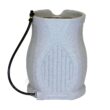 FCMP Outdoor Catalina 45 Gallon Rain Water Barrel Catcher System with Flat Back for Watering Outdoor Plants, Light Granite