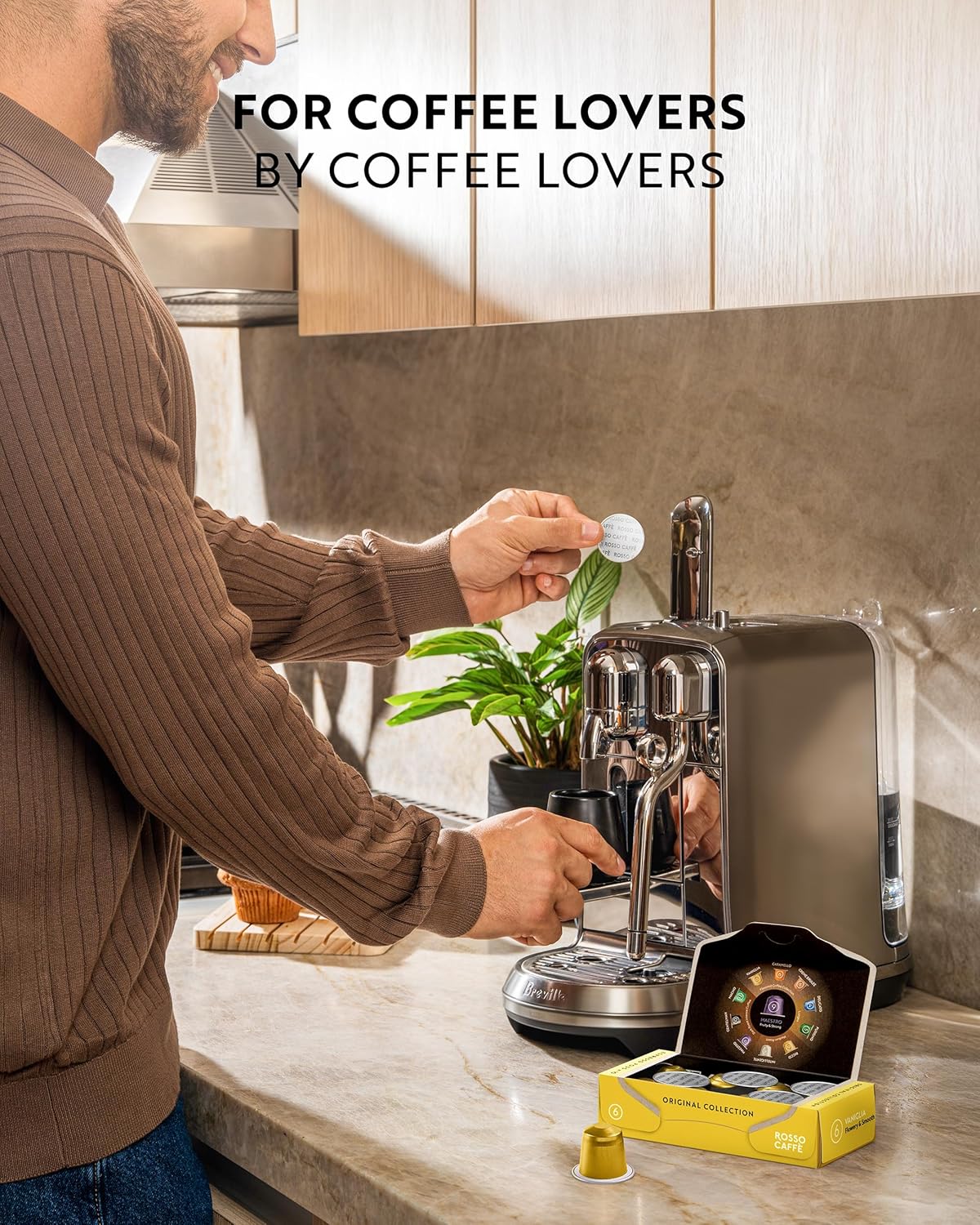 Rosso Coffee Capsules for Nespresso Original Machine, 60 Espresso Pods Vanilla, Caramel, Creme Brulee Rosso Coffee Capsules for Nespresso Original Machine, 60 Espresso Pods Vanilla, Caramel, Creme Brulee - Image 3