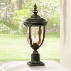 John Timberland Bellagio 22 3/4" High Bronze Post Light with Pier Mount Adapter